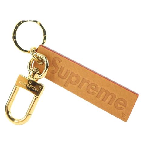 supreme metal box logo keychain|louis vuitton supreme keychains.